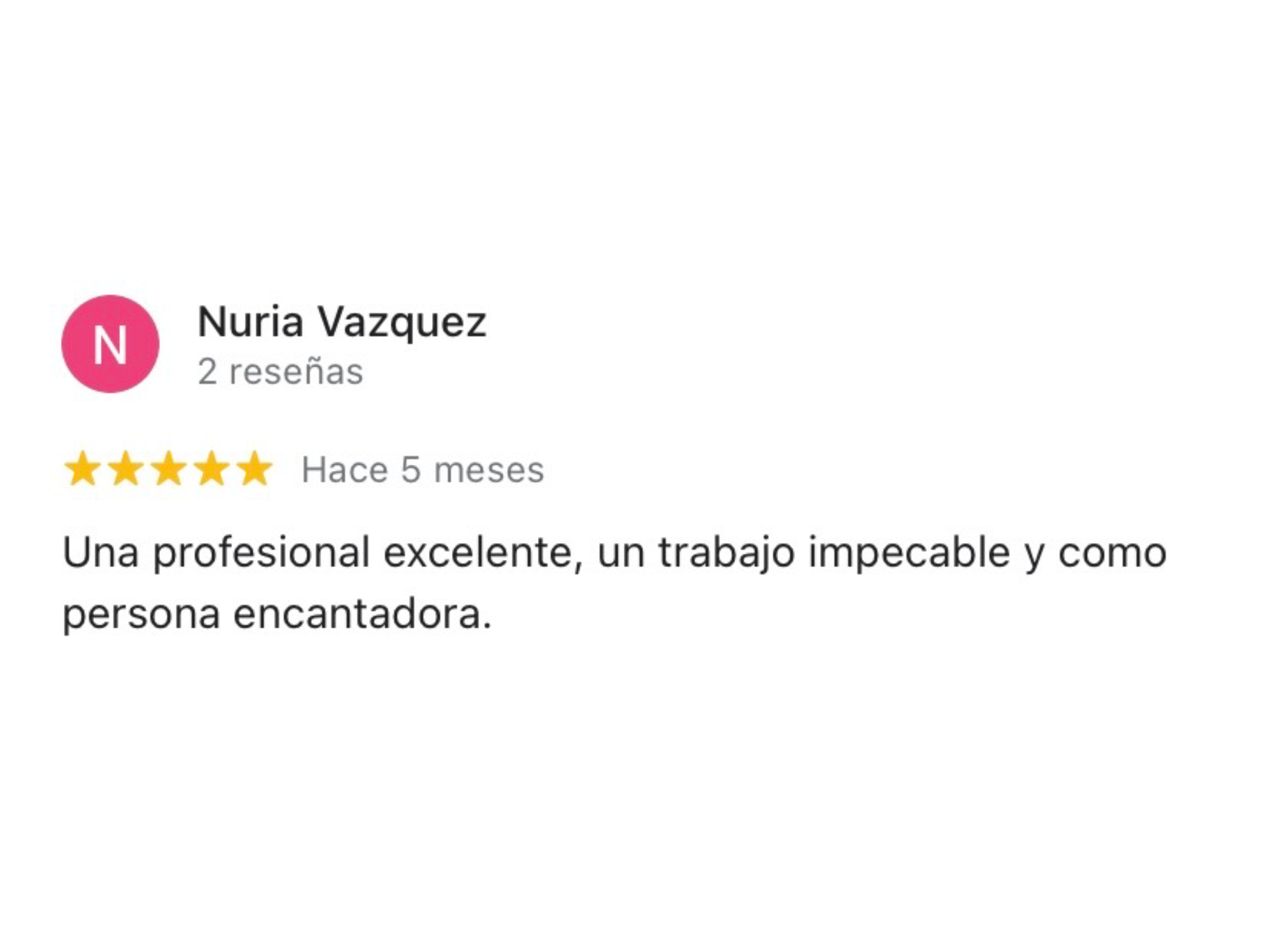 Reseña positiva de un paciente